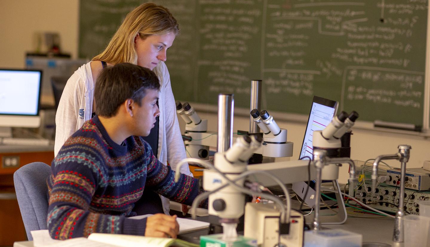 Students in lab setting.